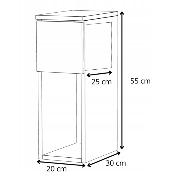SMALTA SÄNKSKÅP GRÅ EK WOTAN 20 CM SÄNKBORD FÖR LOFTSOVRUM