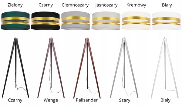 MODERNE GYLDEN TRIPOD GULVLAMPE MED LED LAMPESKÆRM