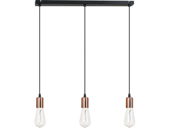 Moderne KROM KOBBER HÆNGELAMPE edison 3 x 60W