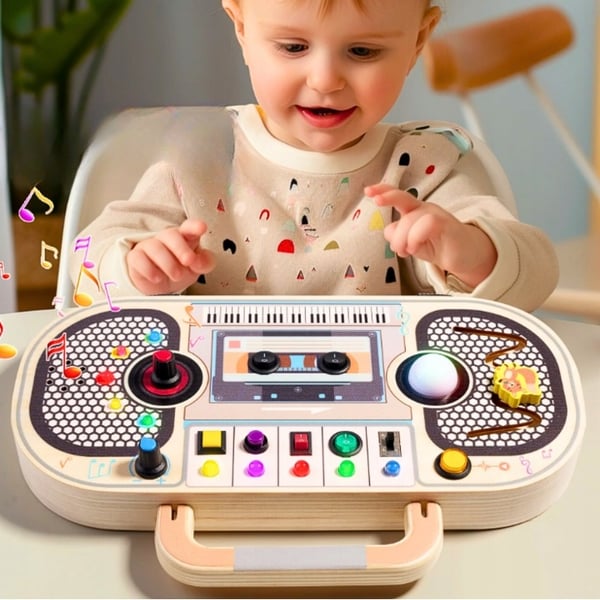 Puinen Montessori-lauta, opettavainen radiosoitto, manipuloiva LED
