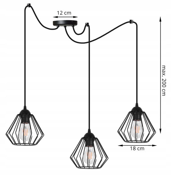 HÄNGANDE taklampa ljuskrona SPIDER loft E27 LED