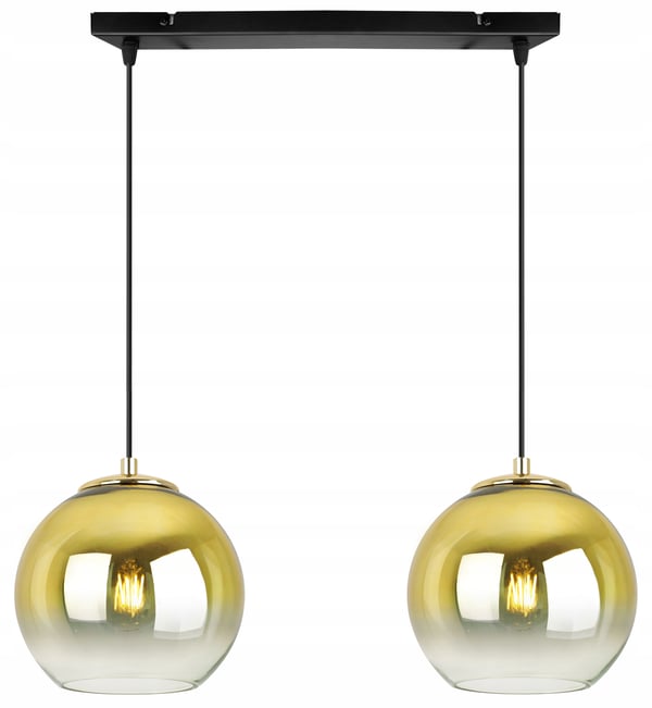 Hængende loftslampe med gylden lampeskærm 15 cm