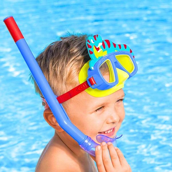 Dyksats snorkelsmask och simglasögon dinosaurie
