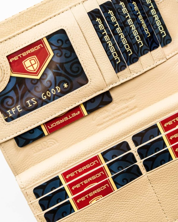Damplånbok i läder+PU PTN PS1431-CRV-2364 Khaki