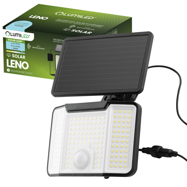 Lumiled - Solcellelampe halogen LED reflektor SMD projektør med bevægelses- og skumringssensor