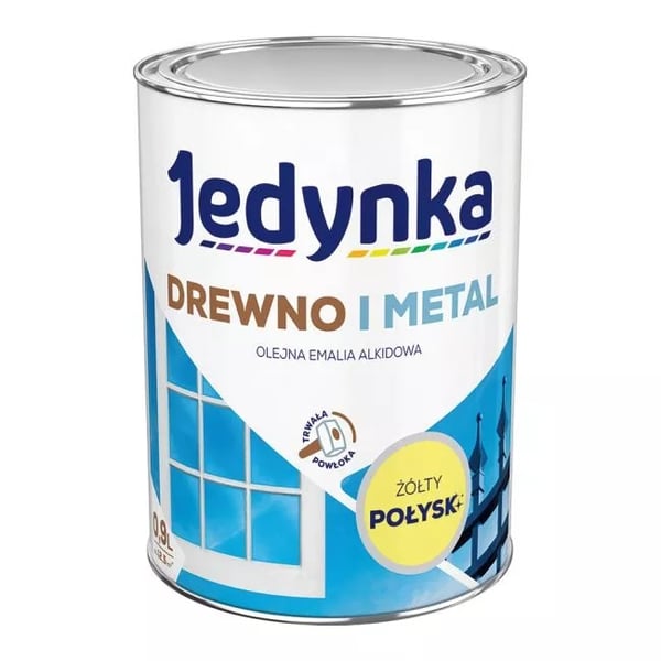 ALKYDIEMALI PUULLE JA METALLILLE, KELTAINEN 0,9 L - 5 EMALI.ŻÓJ0,9