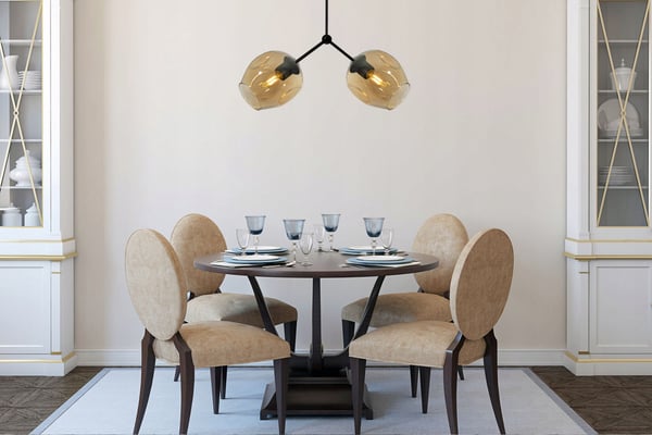 MODERNE LOFTHÆNGELAMPE MED GLASSKÆRM