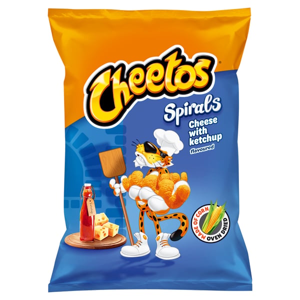 Cheetos Spirals majs-chips med ost- og ketchupssmag 80 g