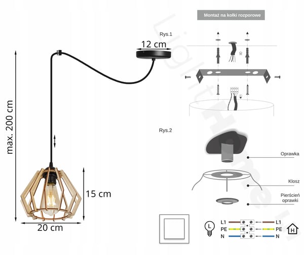 MODERNI PUINEN LED-KATTOVALAISIN