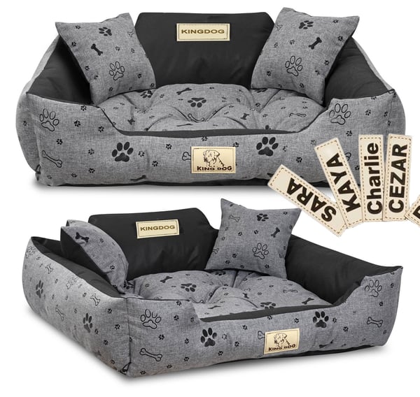 Koiranpeti KINGDOG 75x65 cm personoitu vedenpitävä luut musta Koiranpeti KINGDOG 75x65 cm personoitu vedenpitävä luut musta