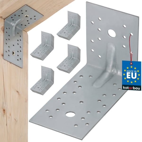 KOTARBAU® snickarvinkler stålkonstruktion rostfrit stål 100x150x80 mm - sæt med 50 stk.