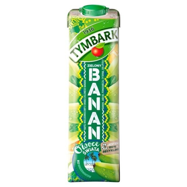 Tymbark Fruits of the World -monihedelmäjuoma, vihreä banaani, 1 l