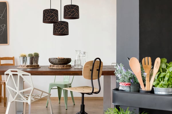 HÆNGELAMPE, LOFTKRONE, LAMPESKÆRM, MØNSTER, KOBBER