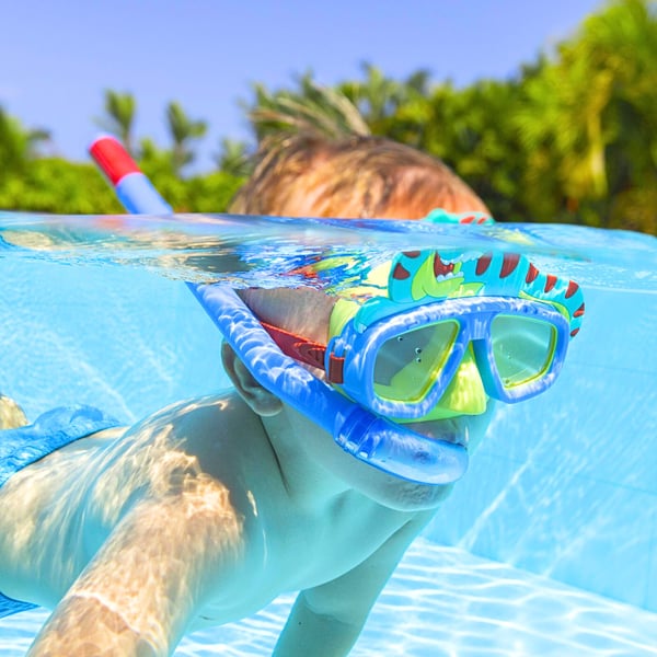 Dyksats snorkelsmask och simglasögon dinosaurie