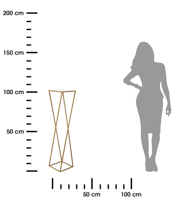 Moderni kultainen kukkateline 100 cm