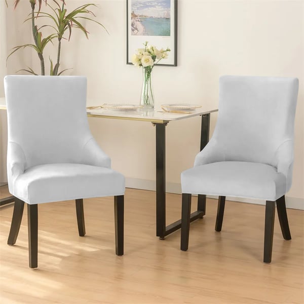 Toscana samettinen tuolinpäällinen, vaaleanharmaa paksu