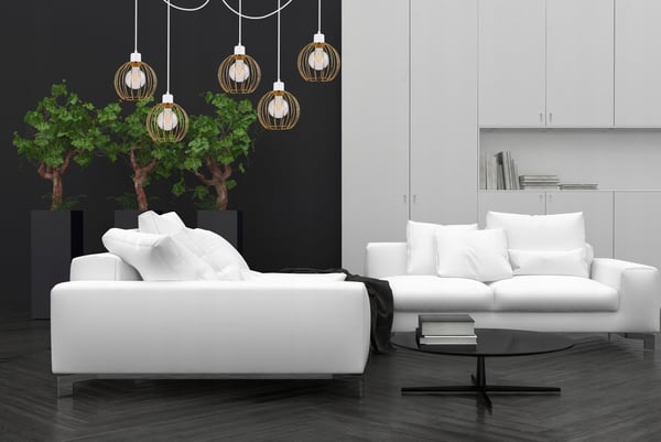 Lofthængende lampe med lysekrone i gylden edderkop-stil