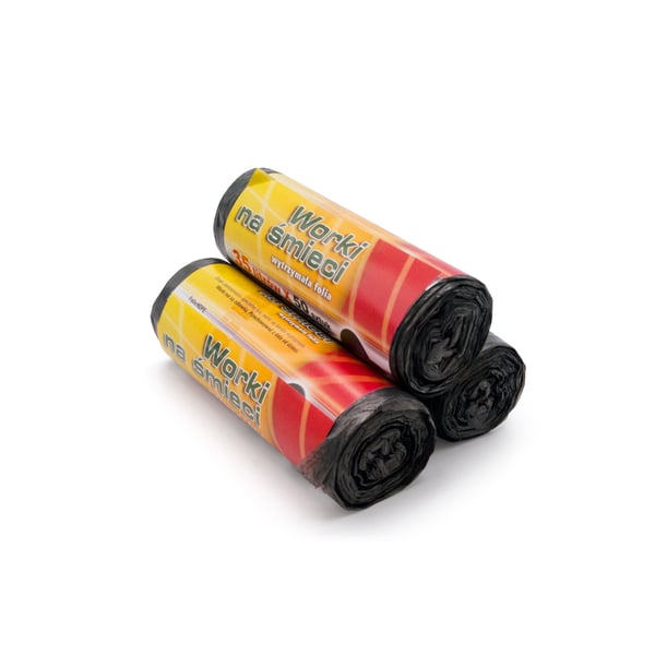 Affaldsposer 35l sorte HDPE, 50 stk.