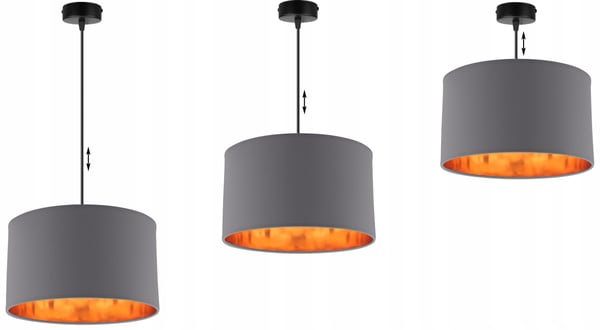 Lofthængende lampe med gylden center LED