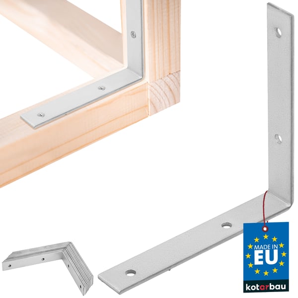 Kotarbau® Kirvesmiehen kulmaliitin ruostumatonta terästä sinkittyä 125 x 125 x 20 mm 12 kpl:n sarja