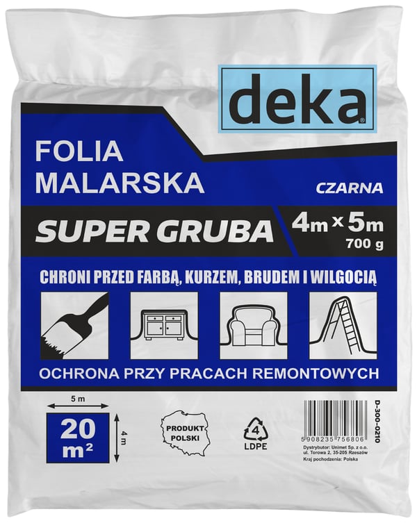 SUPERTYK SORT MALEFOLIE 4*5M 700G - D-300-0210