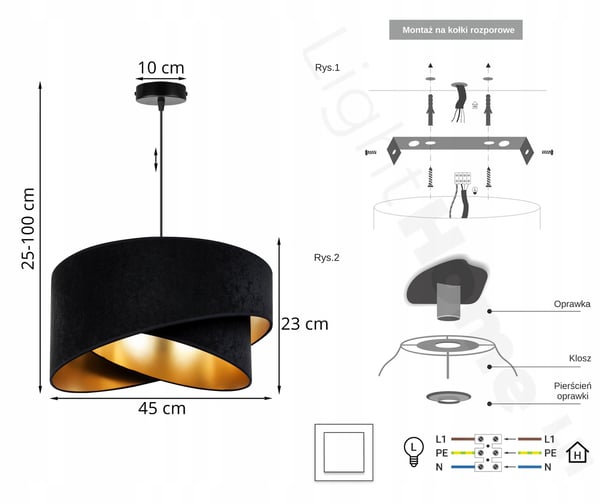 HÆNGENDE LAMPE LOFTSKRONE GYLDEN FLØJLSSKÆRM
