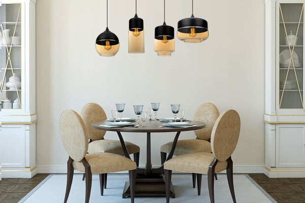 HÆNGENDE LOFTSLAMPE, GLASPLAFON, LED-LAMPE
