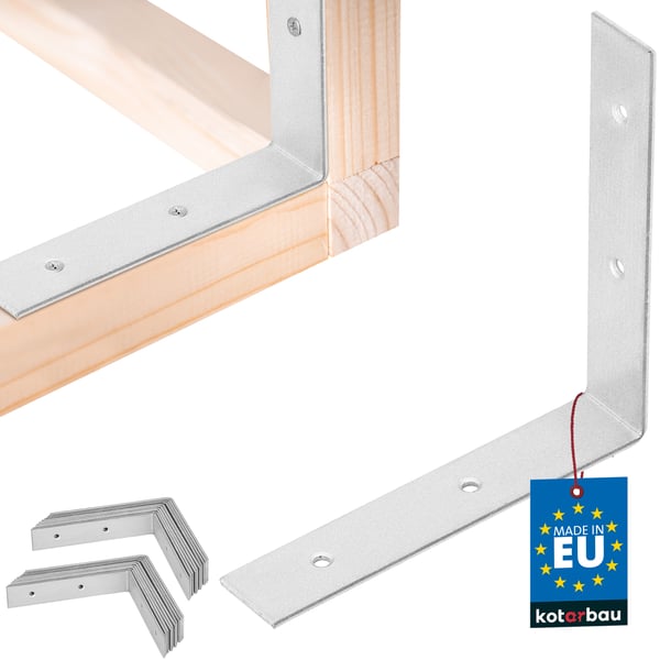 Kotarbau® Kirvesmiehen kulmaliitin ruostumatonta terästä sinkittyä 100 x 100 x 20 mm 25 kpl:n sarja