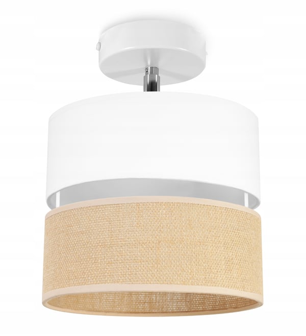 LOFTSLAMPE, VÆGLAMPE, JUTESKÆRM, 20 CM, HVID