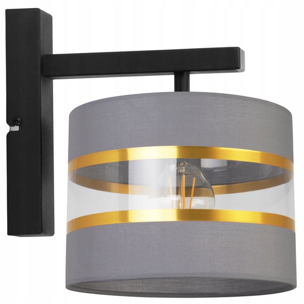 Vägglampa, fyrkantig lampa, elegant gyllene lampskärm, 20 CM