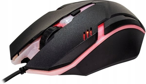 Rebeltec Neon Optisk Gamingmus med USB-kabel, svart