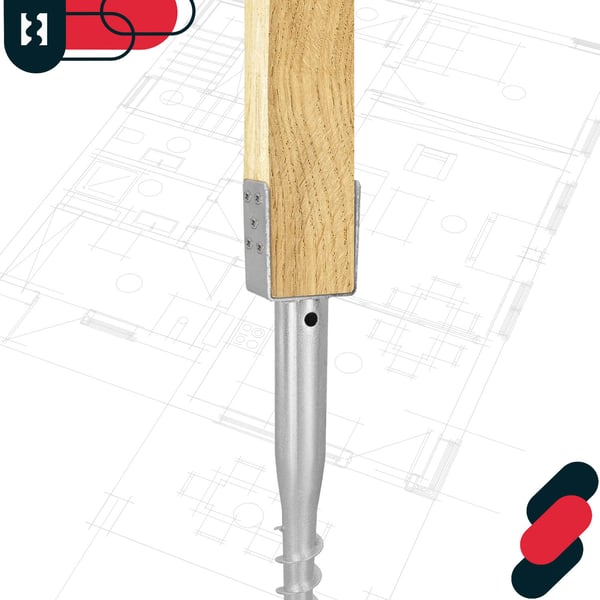 Kotarbau® Teräksinen U-muotoinen ankkuritolppa aitoihin, huvimajoihin, 101 x 720 mm, 4 kpl:n sarja