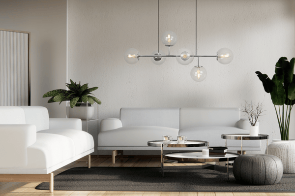SIENA LOFTLAMPE KROM 6 FLAD LAMPE E14 LÆNGDE ARME