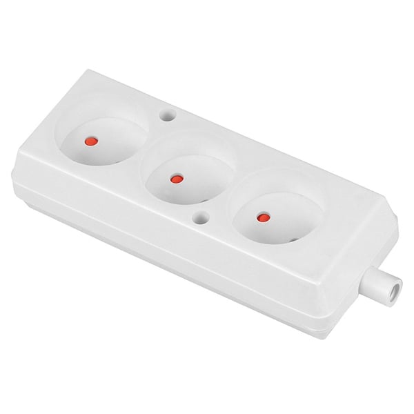 TRIPPELUTTAG 16A 250V AVTAGBAR SVART VIT - VT-302-0030