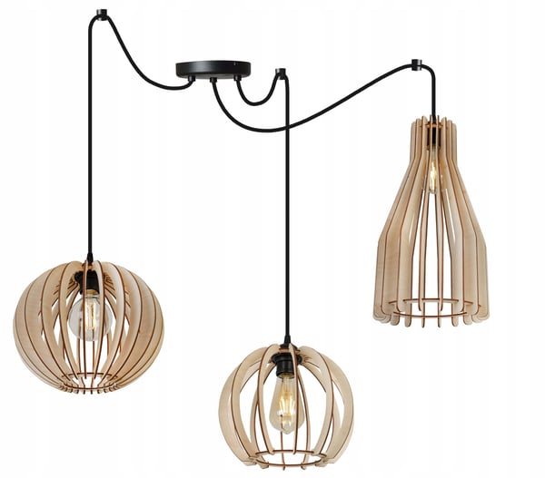 MODERNI PUINEN KATTOVALAISIN MIX LED