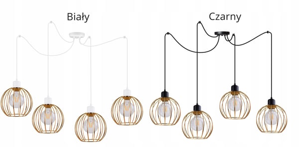 Lofthængende lampe med lysekrone i gylden edderkop-stil
