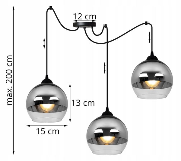 ELEGANT FORKROMET LED-SPIDERHÆNGELAMPE