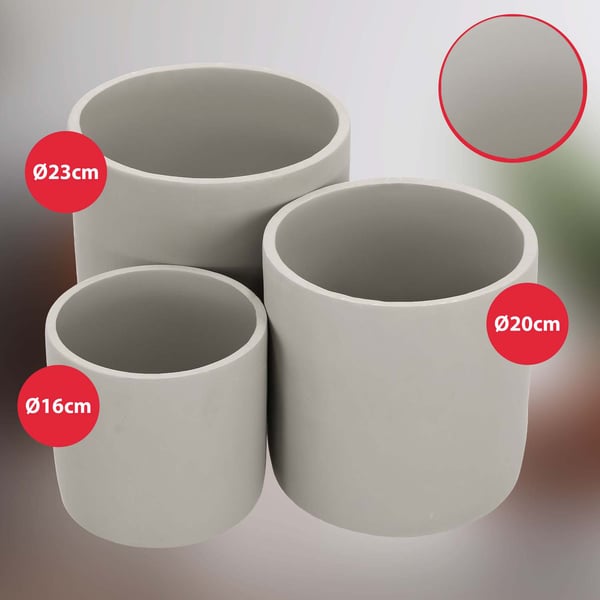 KOTARBAU® 2 st. cylinderformade blomkrukor 16 cm keramik betong växtskydd