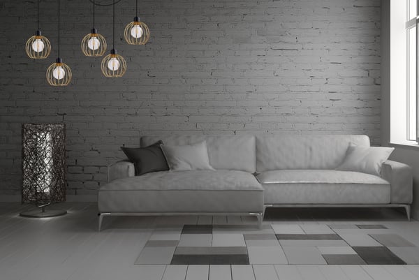 Lofthængende lampe med lysekrone i gylden edderkop-stil