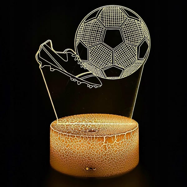 Nattlampa skrivbordslampa för barn fotbollsskor upplyst 3D med fjärrkontroll