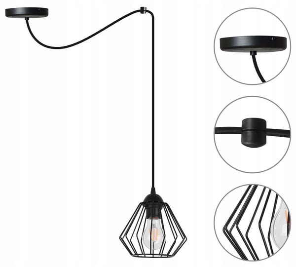 HÄNGANDE taklampa ljuskrona SPIDER loft E27 LED