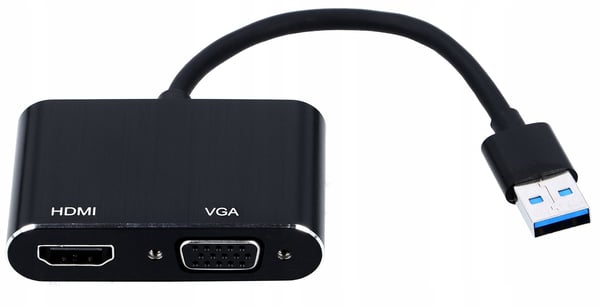 USB 3.0 til HDMI + VGA-konverteradapter grafikkort-hubadapter