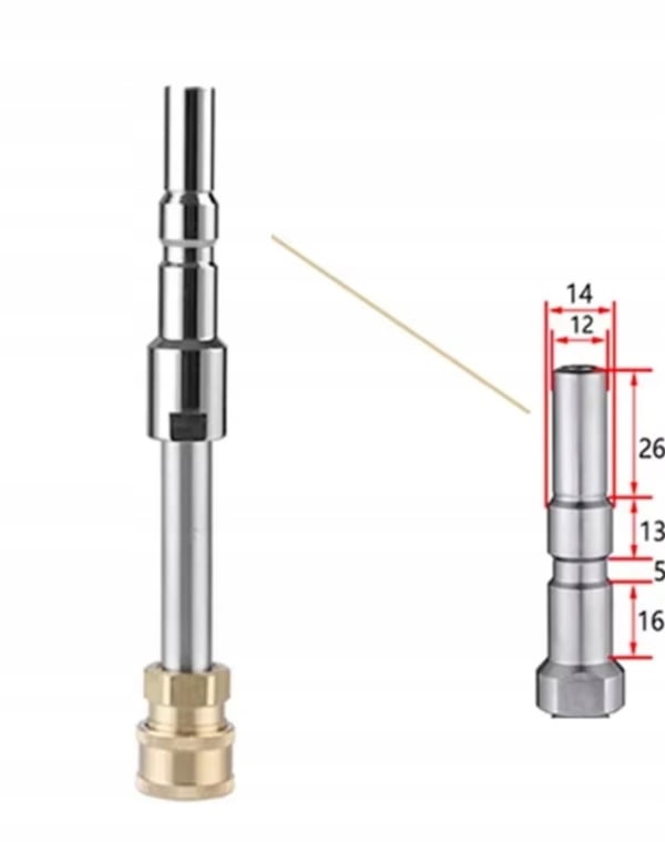 Kranzle D12/Nilfisk Alto lynkoblingslanse/adapter til 1/4" QC til højtryksrenser