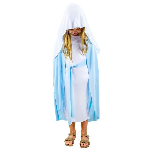Maria Fødselskostume til kostumebal Maria Fødselskostume Maria Fødselskostume til børn Størrelse 134-140