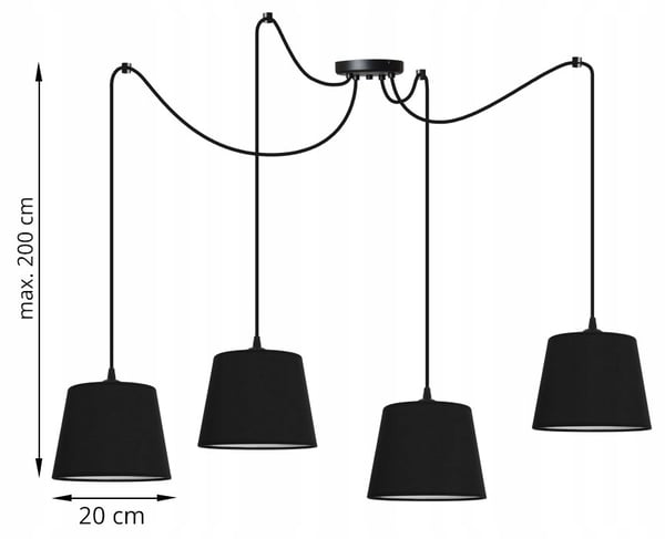 HÄNGANDE taklampa ljuskrona SPIDER loft E27 LED