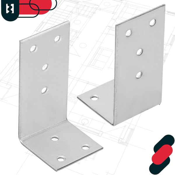 Kotarbau® Kirvesmiehen kulmaliitin ruostumatonta terästä sinkitty 40 x 80 x 40 mm