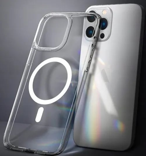 MAGSAFE BESKYTTELSESETUI TIL IPHONE 15 PRO TRANSPARENT + GLAS