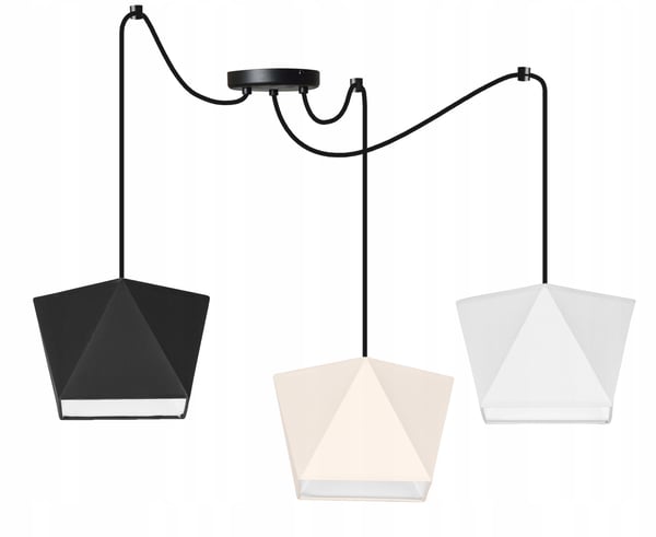 Lofthængende lampe med loftskrone og edderkopskærm