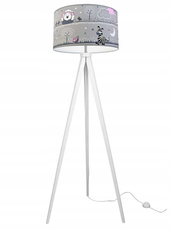 LOFT BØRNESTATIV LAMPE, LAMPESKÆRM, MØNSTER, LED