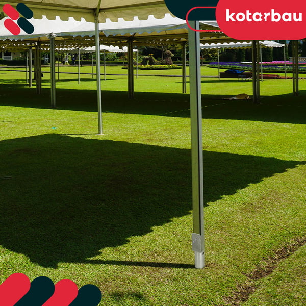KOTARBAU® Stolpefod L-formet jordanker stål til hegn pavilloner 63 x 735 mm sæt med 4